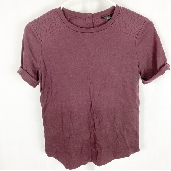 Ann Taylor Tops - ANN TAYLOR Burgundy T Shirt